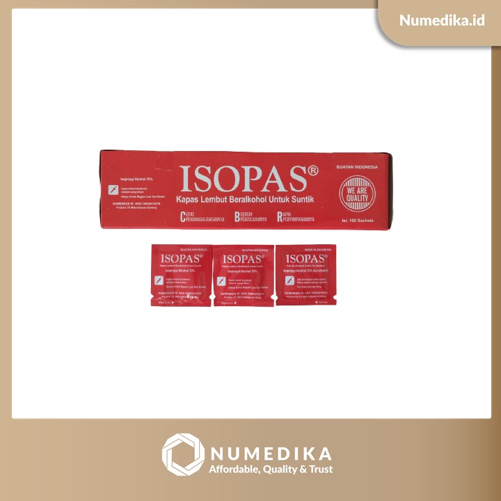 Kapas Alkohol Swab Isopas Merah